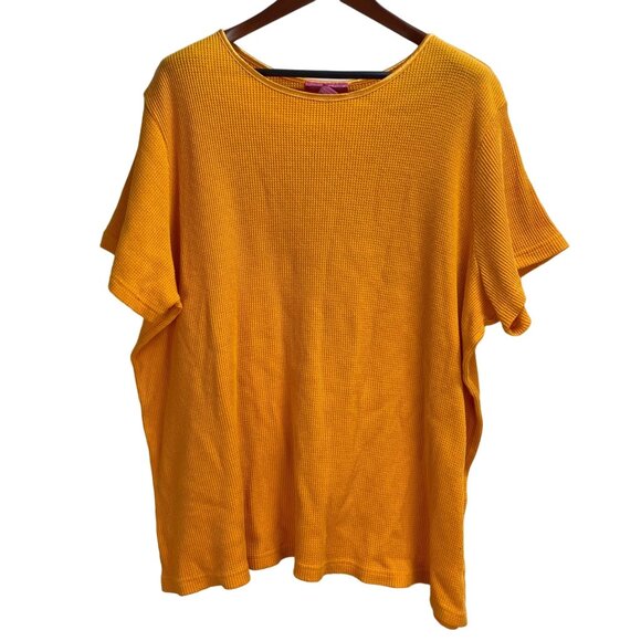 Woman Within Waffle Knit Orange Short Sleeve Top Plus Size 4X - Picture 1 of 5